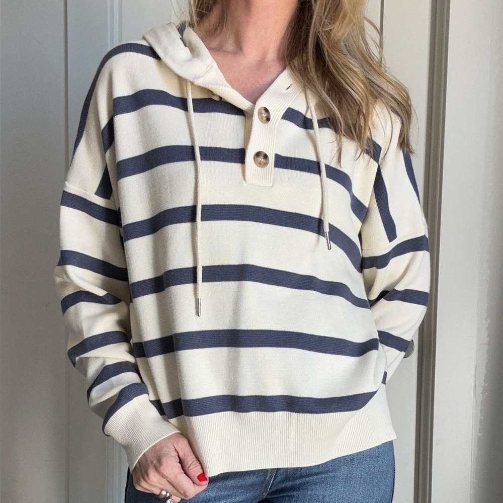 Thread and Supply Cashmere Blend Hoodie Sweater, Large